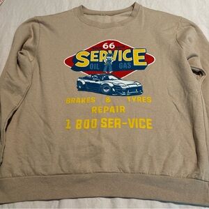 Route 66 Service Oil Gas Brakes Tyres & Gas Logo Sweatshirt Medium